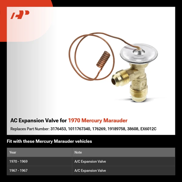 AC Expansion Valve for 1970 Mercury Marauder