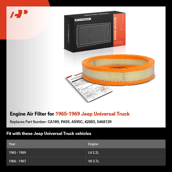 Engine Air Filter for 1965-1969 Jeep Universal Truck