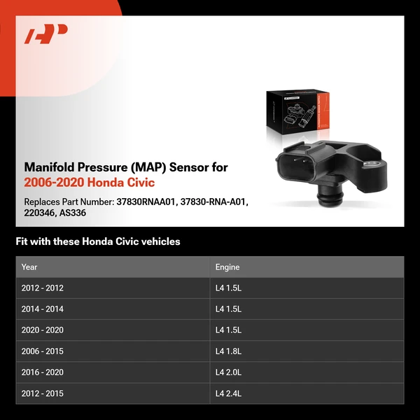 Manifold Pressure (MAP) Sensor for 2006-2020 Honda Civic
