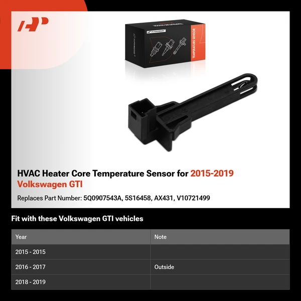 HVAC Heater Core Temperature Sensor for 2015-2019 Volkswagen GTI