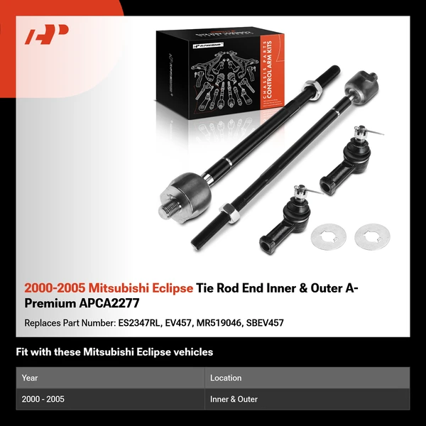 2000-2005 Mitsubishi Eclipse Tie Rod End Inner & Outer A-Premium APCA2277