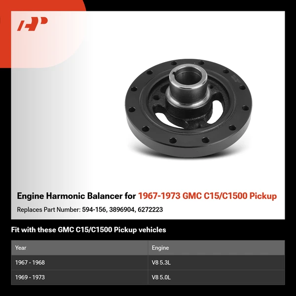 Engine Harmonic Balancer for 1967-1973 GMC C15/C1500 Pickup