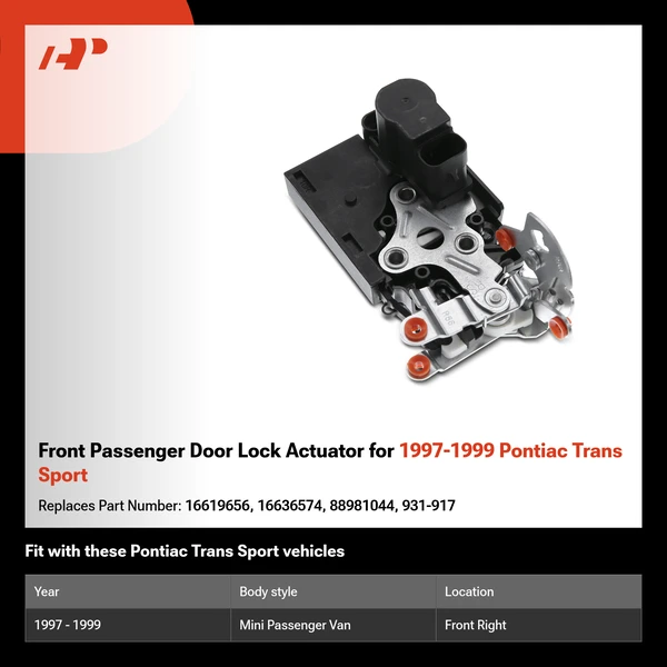 Front Passenger Door Lock Actuator for 1997-1999 Pontiac Trans Sport