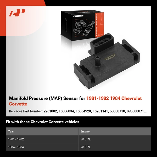 Manifold Pressure (MAP) Sensor for 1981-1982 1984 Chevrolet Corvette