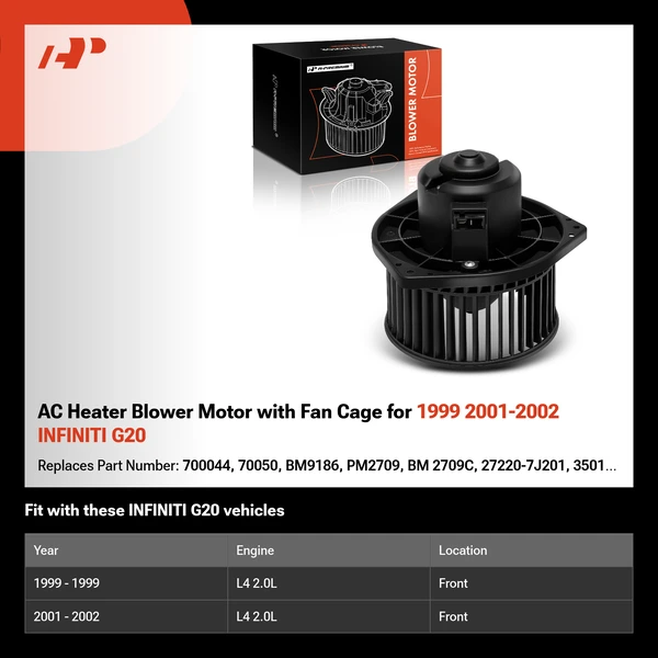 AC Heater Blower Motor with Fan Cage for 1999 2001-2002 INFINITI G20