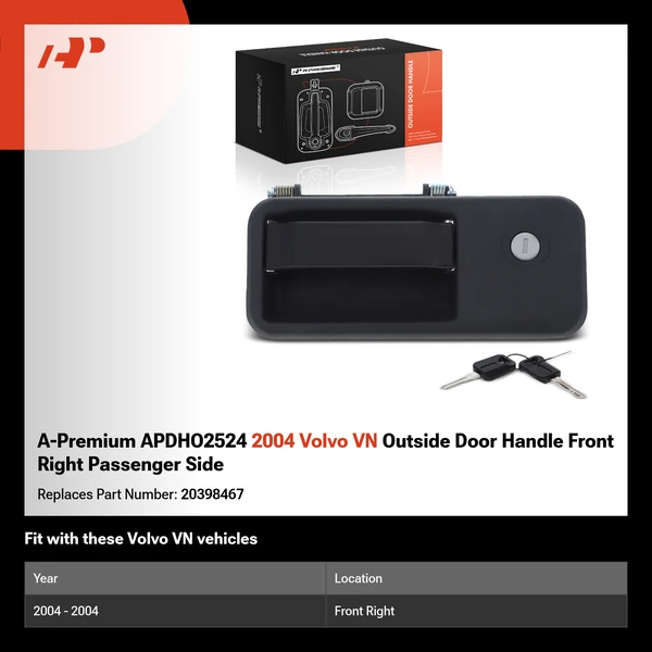 A-Premium APDHO2524 2004 Volvo VN Outside Door Handle Front Right Passenger Side