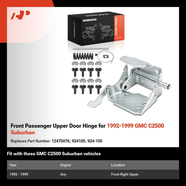 Front Passenger Upper Door Hinge for 1992-1999 GMC C2500 Suburban