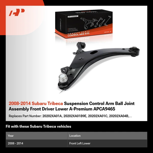 2008-2014 Subaru Tribeca Suspension Control Arm Ball Joint Assembly Front Driver Lower A-Premium APCA9465
