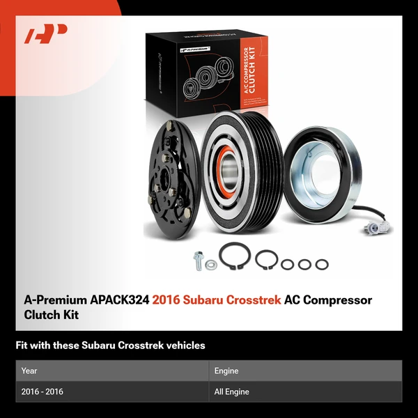 A-Premium APACK324 2016 Subaru Crosstrek AC Compressor Clutch Kit