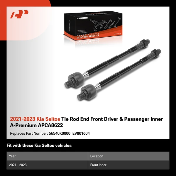 2021-2023 Kia Seltos Tie Rod End Front Driver & Passenger Inner A-Premium APCA8622
