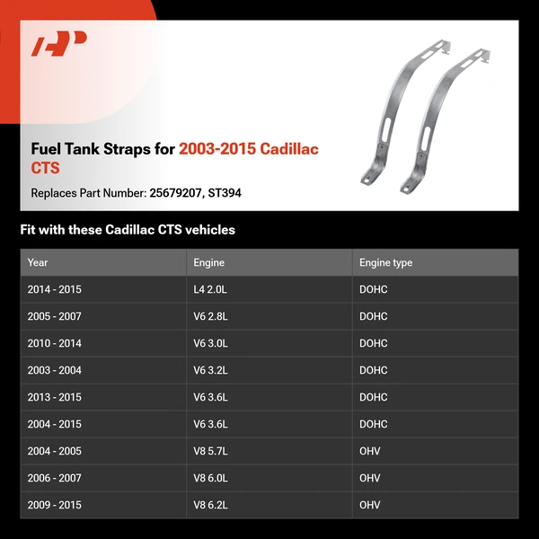 Fuel Tank Straps for 2003-2015 Cadillac CTS