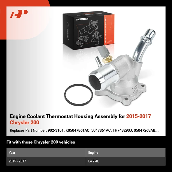 Engine Coolant Thermostat Housing Assembly for 2015-2017 Chrysler 200