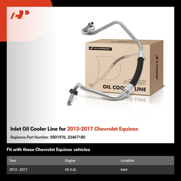 Inlet Oil Cooler Line for 2013-2017 Chevrolet Equinox