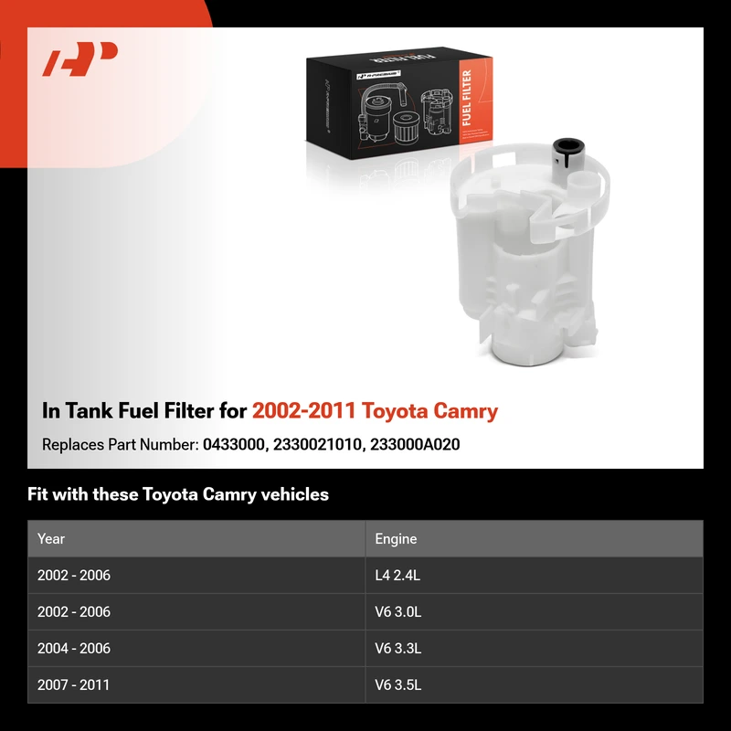 In Tank Fuel Filter for 2002-2011 Toyota Camry