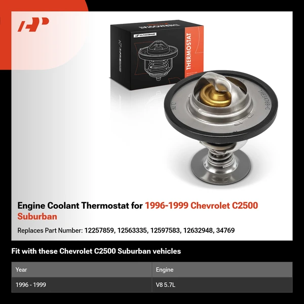 Engine Coolant Thermostat for 1996-1999 Chevrolet C2500 Suburban