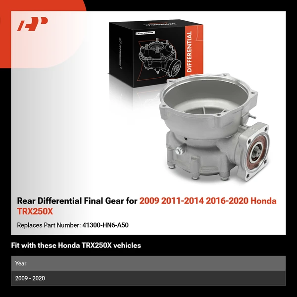 Rear Differential Final Gear for 2009 2011-2014 2016-2020 Honda TRX250X