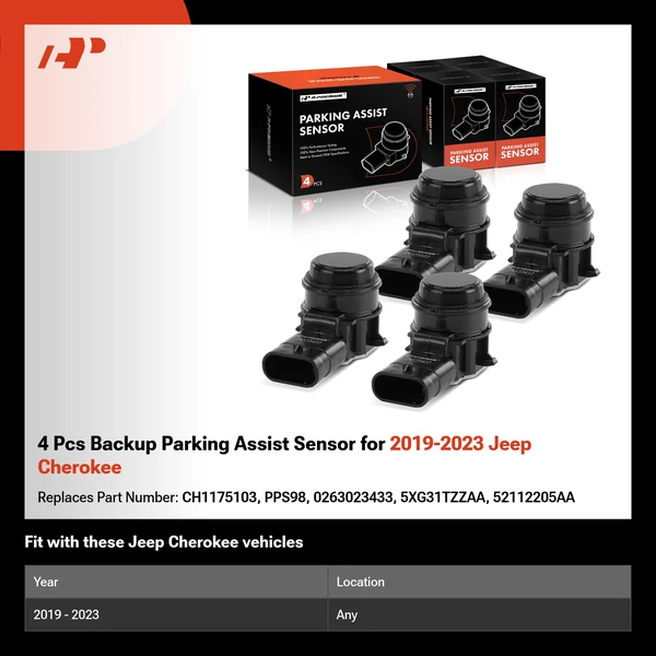 4 Pcs Backup Parking Assist Sensor for 2019-2023 Jeep Cherokee