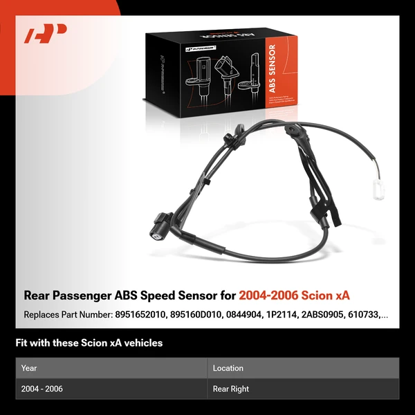 Rear Passenger ABS Speed Sensor for 2004-2006 Scion xA