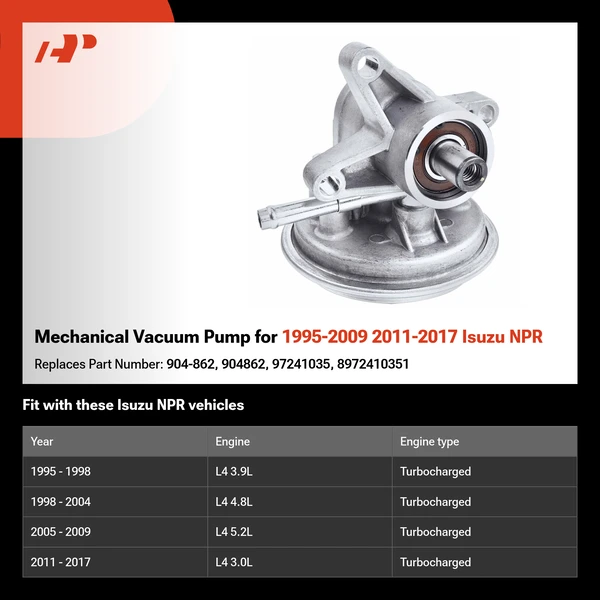 Mechanical Vacuum Pump for 1995-2009 2011-2017 Isuzu NPR