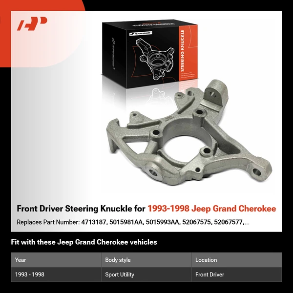 Front Driver Steering Knuckle for 1993-1998 Jeep Grand Cherokee
