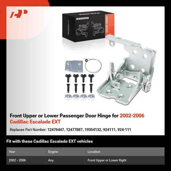 Front Upper or Lower Passenger Door Hinge for 2002-2006 Cadillac Escalade EXT