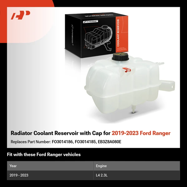 Radiator Coolant Reservoir with Cap for 2019-2023 Ford Ranger