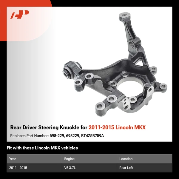 Rear Driver Steering Knuckle for 2011-2015 Lincoln MKX