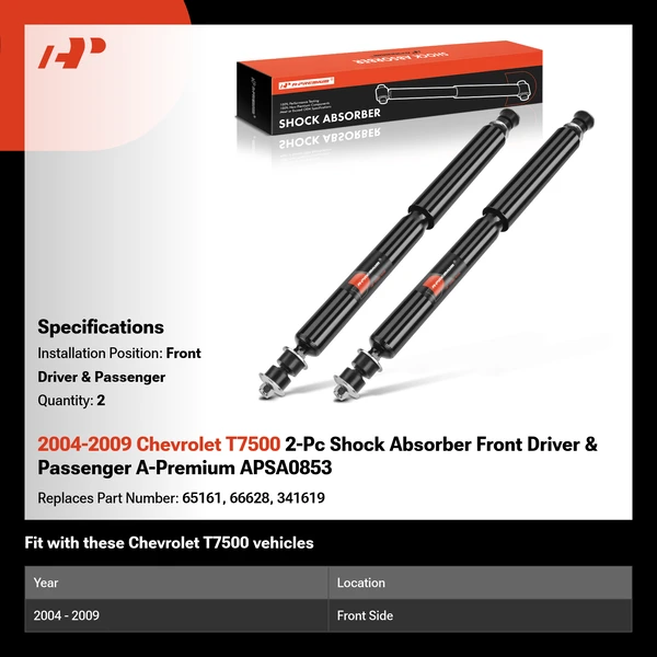 2004-2009 Chevrolet T7500 2-Pc Shock Absorber Front Driver & Passenger A-Premium APSA0853