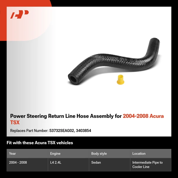 Power Steering Return Line Hose Assembly for 2004-2008 Acura TSX
