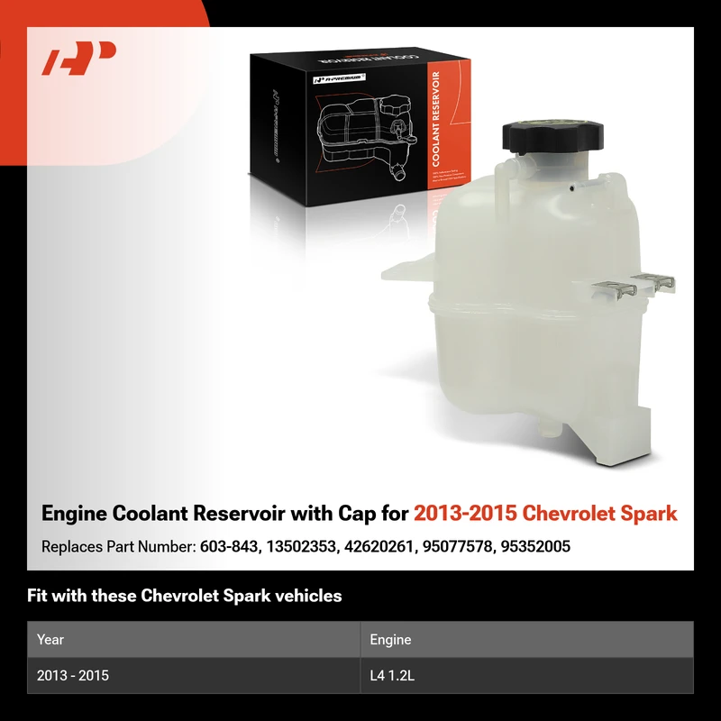 Engine Coolant Reservoir with Cap for 2013-2015 Chevrolet Spark