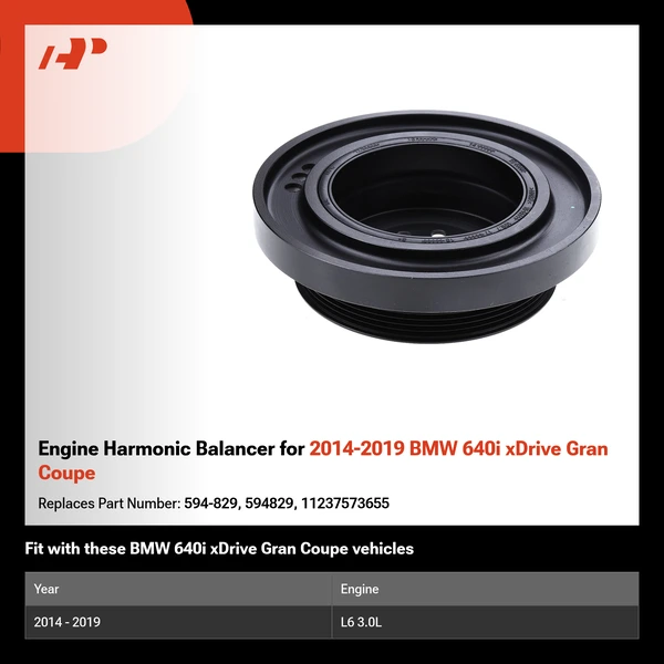 Engine Harmonic Balancer for 2014-2019 BMW 640i xDrive Gran Coupe
