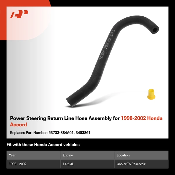Power Steering Return Line Hose Assembly for 1998-2002 Honda Accord