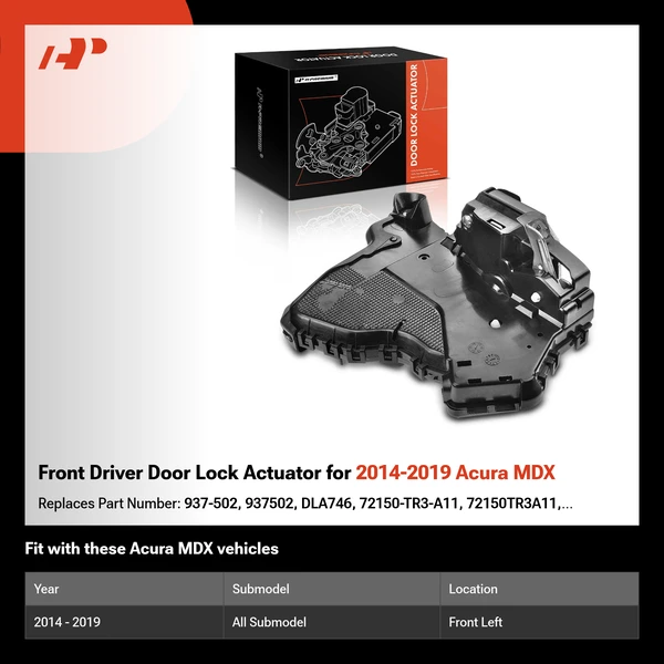 Front Driver Door Lock Actuator for 2014-2019 Acura MDX