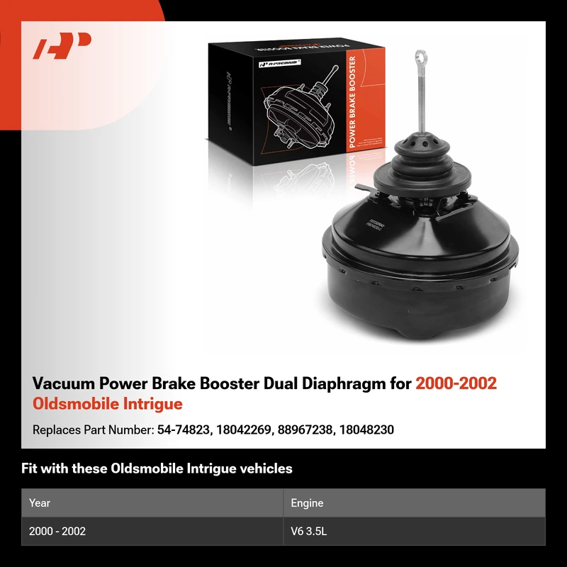 Vacuum Power Brake Booster Dual Diaphragm for 2000-2002 Oldsmobile Intrigue