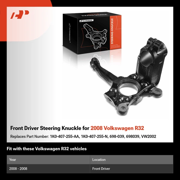 Front Driver Steering Knuckle for 2008 Volkswagen R32