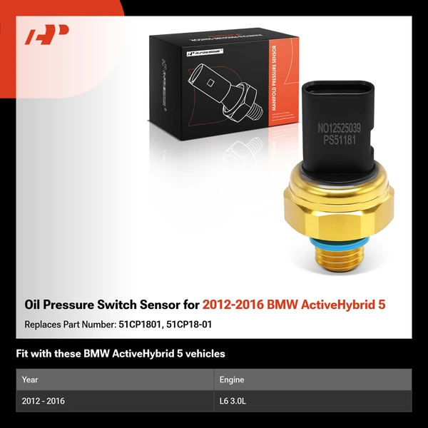 Oil Pressure Switch Sensor for 2012-2016 BMW ActiveHybrid 5