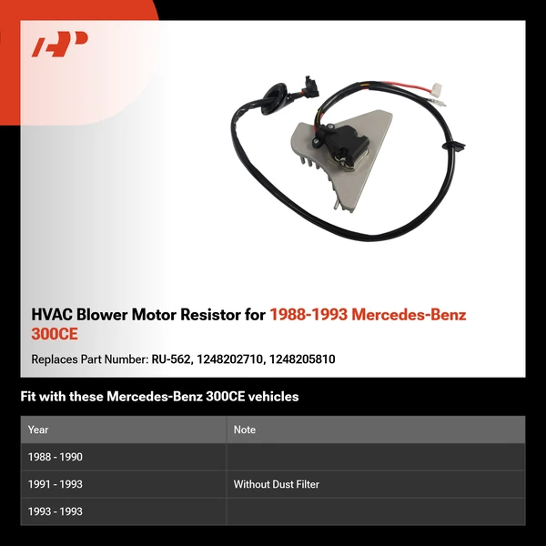 HVAC Blower Motor Resistor for 1988-1993 Mercedes-Benz 300CE
