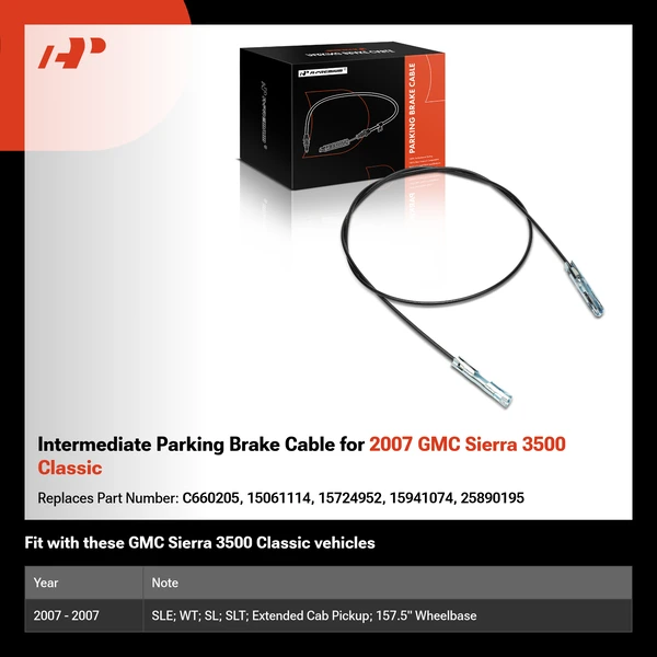 Intermediate Parking Brake Cable for 2007 GMC Sierra 3500 Classic
