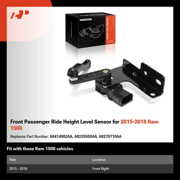 Front Passenger Ride Height Level Sensor for 2015-2018 Ram 1500