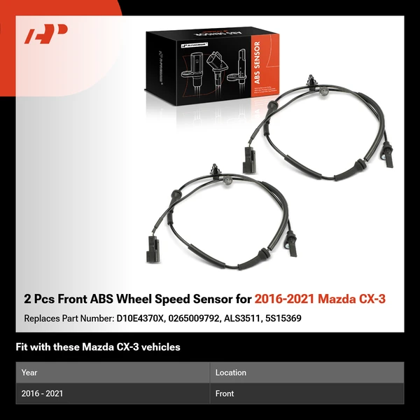 2 Pcs Front ABS Wheel Speed Sensor for 2016-2021 Mazda CX-3