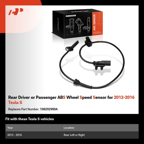 Rear Driver or Passenger ABS Wheel Speed Sensor for 2012-2016 Tesla S