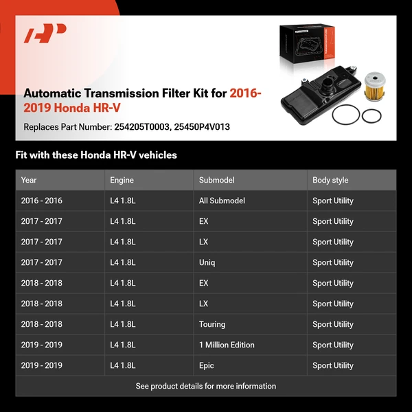 Automatic Transmission Filter Kit for 2016-2019 Honda HR-V