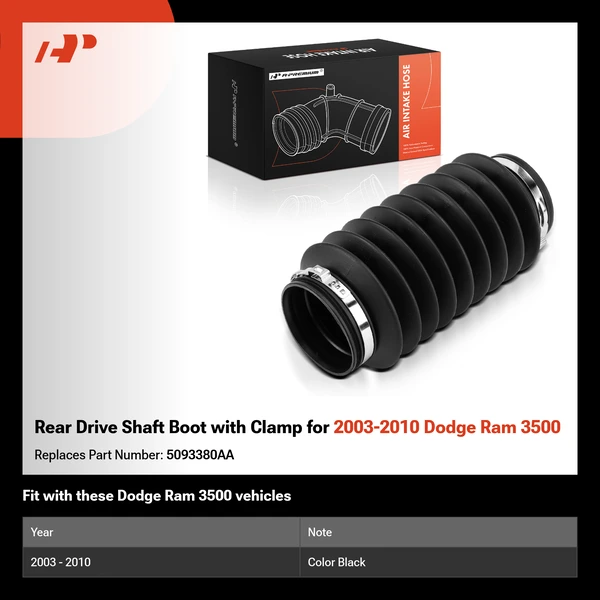 Rear Drive Shaft Boot with Clamp for 2003-2010 Dodge Ram 3500