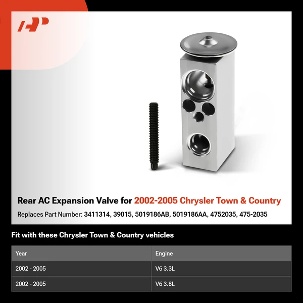 Rear AC Expansion Valve for 2002-2005 Chrysler Town & Country