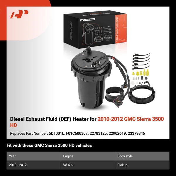 Diesel Exhaust Fluid (DEF) Heater for 2010-2012 GMC Sierra 3500 HD