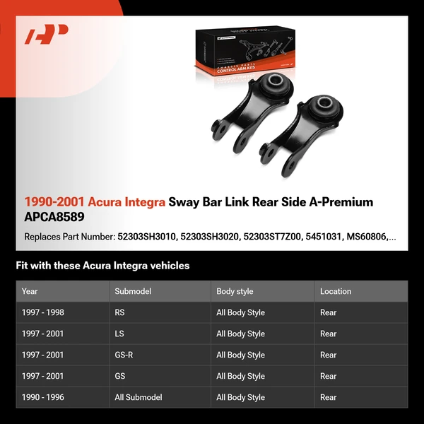 1990-2001 Acura Integra Sway Bar Link Rear Side A-Premium APCA8589