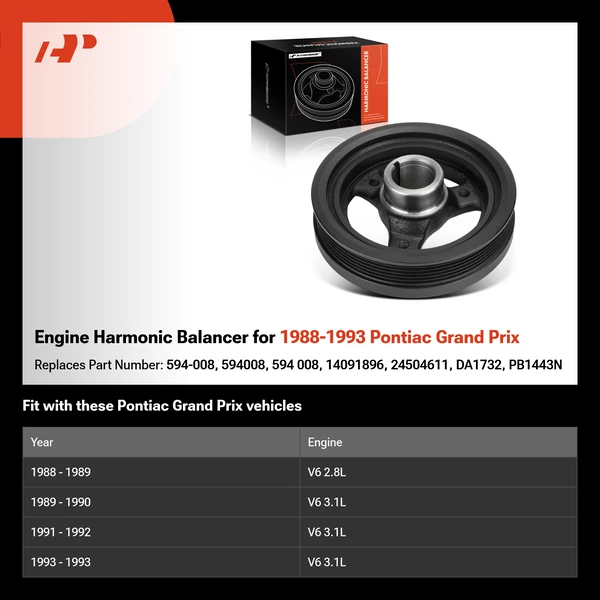 Engine Harmonic Balancer for 1988-1993 Pontiac Grand Prix