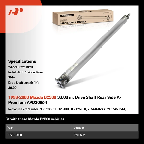 1998-2000 Mazda B2500 30.00 in. Drive Shaft Rear Side A-Premium APDS0864