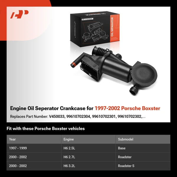 Engine Oil Seperator Crankcase for 1997-2002 Porsche Boxster