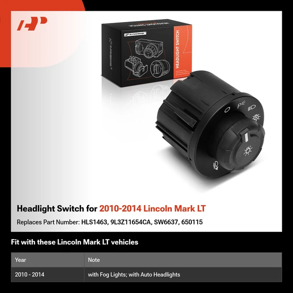 Headlight Switch for 2010-2014 Lincoln Mark LT